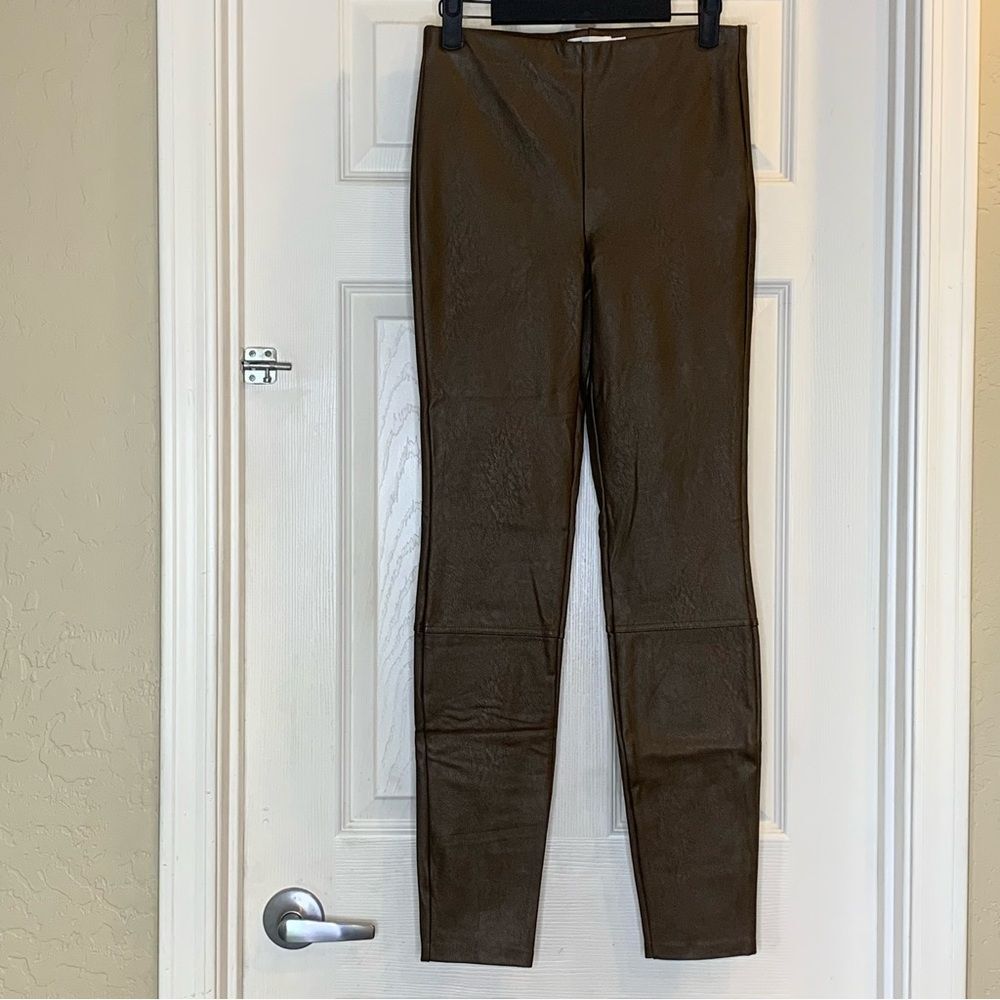 Good American Better Than Leather Faux Leather Leggings in Mocha Size 2
